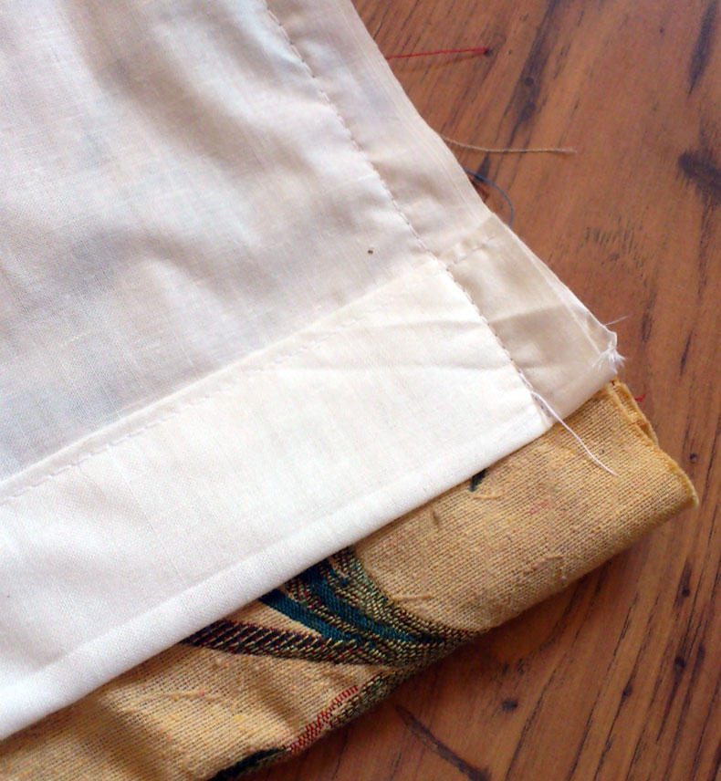 How to make lined curtains - step 7b - hem alignment