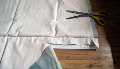 Curtain making - step 8 - trim excess fabric