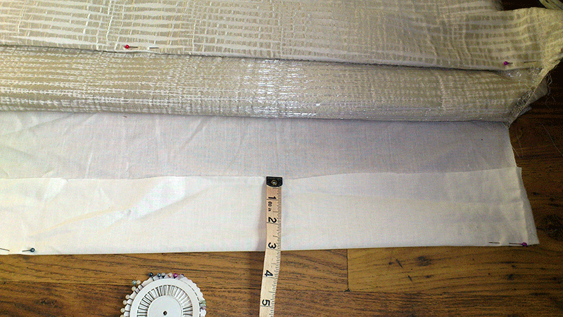 Step 8 of our Curtain making guide - Adding Curtain tape